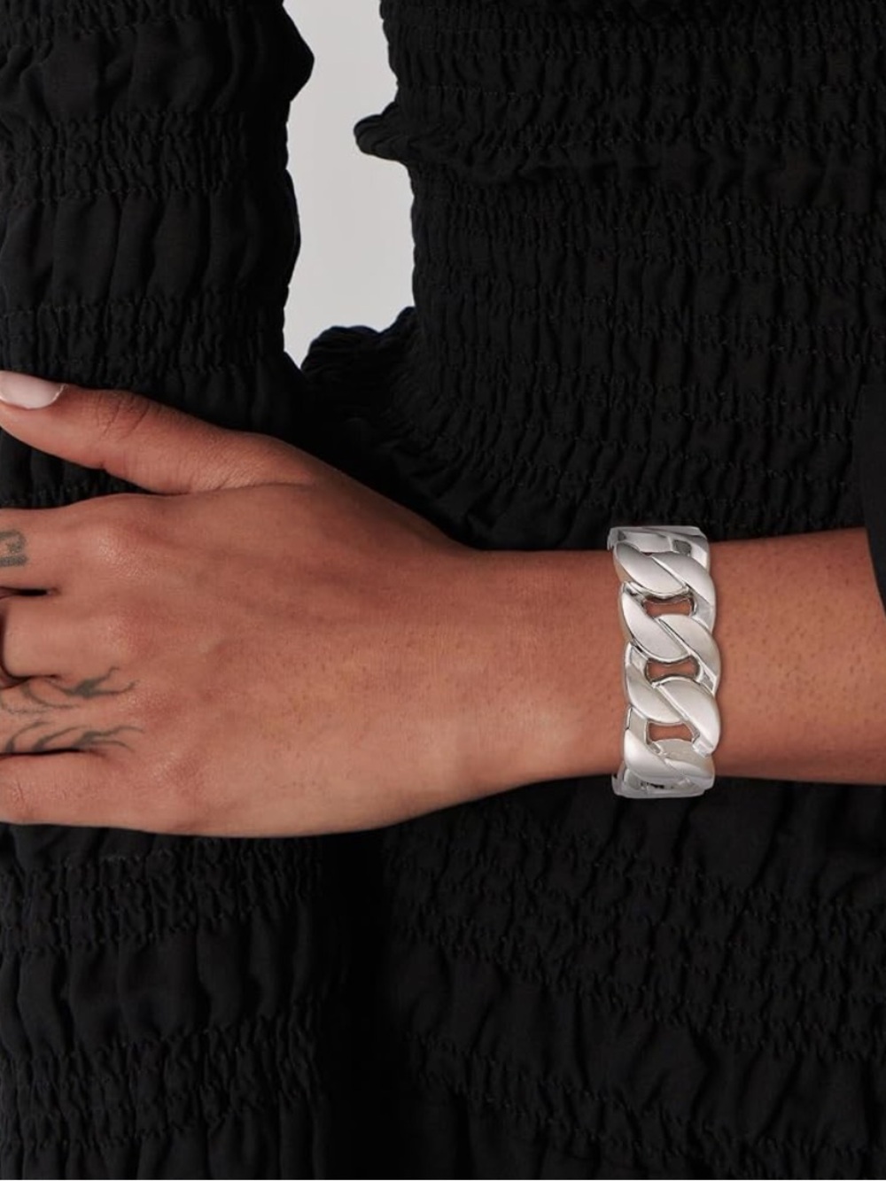 Silver Chunky Curb Chain Bracelet